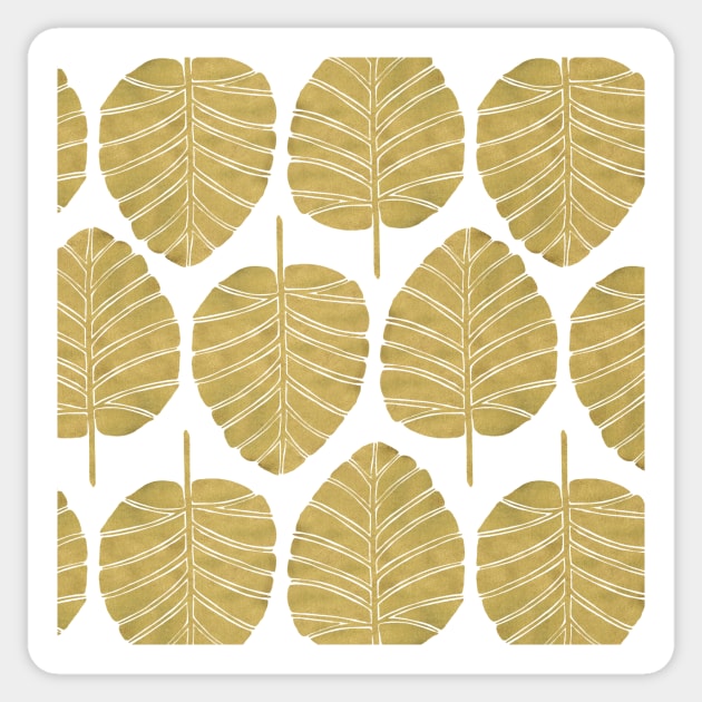 Gold Alocasia Sticker by CatCoq